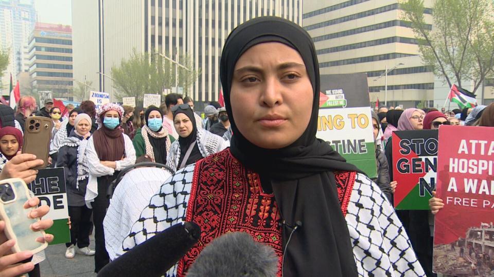 Nour Salhi, a University of Alberta student, has acted as the encampment’s spokesperson. She described the scene Saturday morning as 'surreal.'