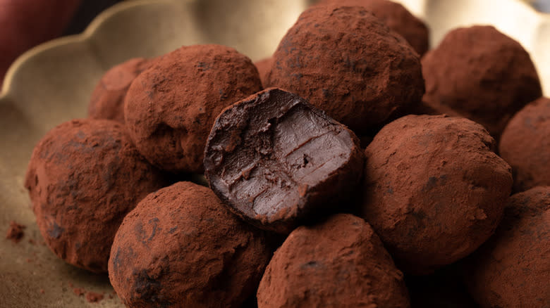 pile of chocolate truffles
