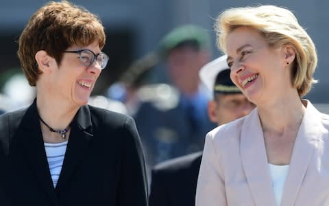 Military honors mark change of office at German Defense Ministry, Berlin, Germany - 17 Jul 2019 - Credit: CLEMENS BILAN/EPA-EFE/REX&nbsp;