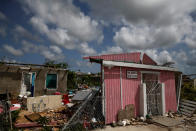 <p>Homes sit in ruins at Codrington on the island of Barbuda just after a month after Hurricane Irma struck the Caribbean islands of Antigua and Barbuda, October 7, 2017. REUTERS/Shannon Stapleton </p>