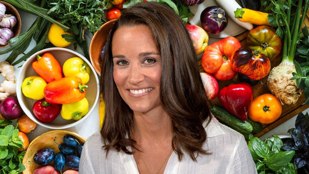 Pippa Middleton on food backdrop