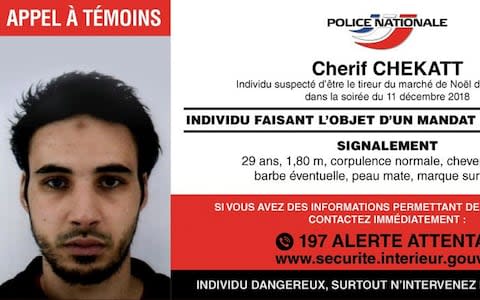 Wanted notice for Cherif Chekatt, the suspect in the Strasbourg attack. - Credit: Police Nationale 