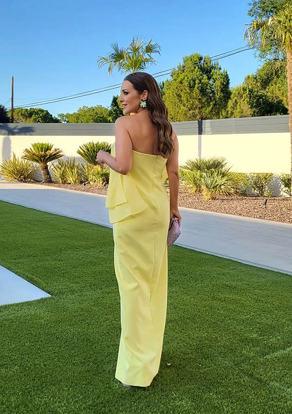 Paula Echevarría con vestido amarillo palabra de honor