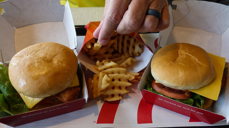 Chick-fil-A sandwiches and fries