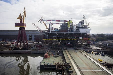 A general view of the Krasnye Barrikady (Red Barricades) shipyard in the southern city of Astrakhan, Russia, in this October 14, 2014 file photo. REUTERS/Ivan Rotanov/Files
