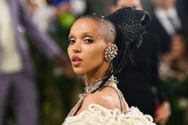 FKA Twigs arrives for the 2024 Met Gala on May 6, 2024, in New York.  - Credit: ANGELA WEISS/AFP/Getty Images