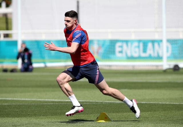 Declan Rice during training