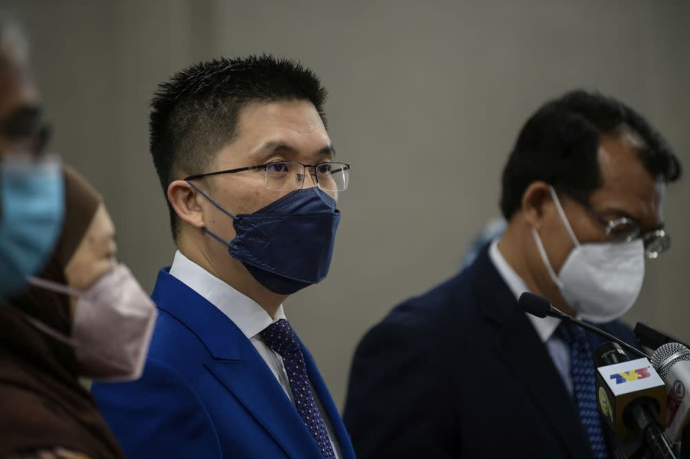 Public Accounts Committee chairman Wong Kah Woh addresses reporters during a press conference at Parliament, Kuala Lumpur October 28, 2021. ―  Bernama pic