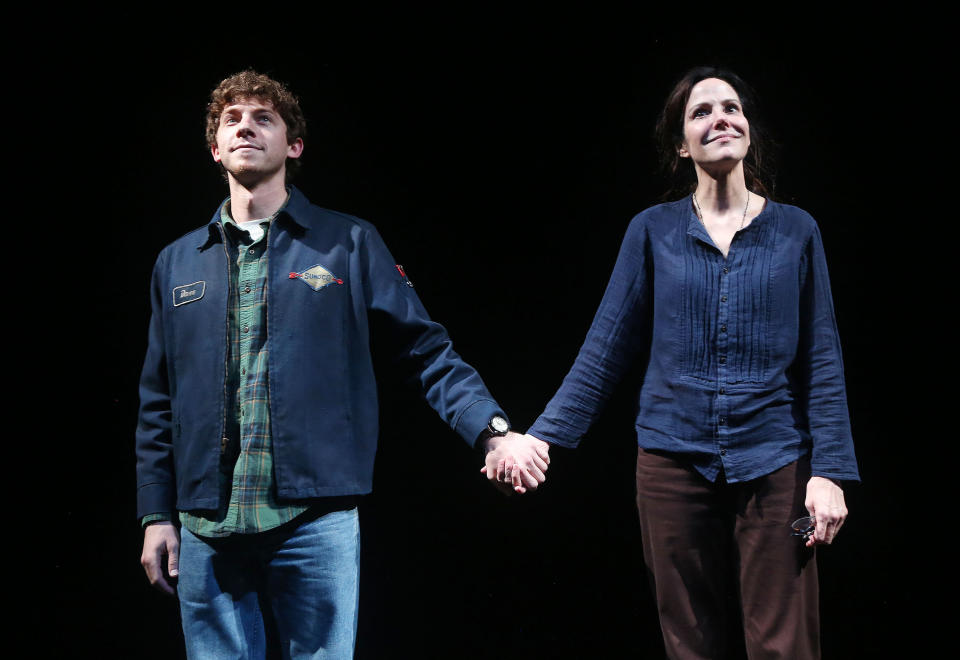 Will Hochman (left) stars alongside Mary-Louise Parker in "The Sound Inside," now playing on Broadway.&nbsp; (Photo: Bruce Glikas via Getty Images)