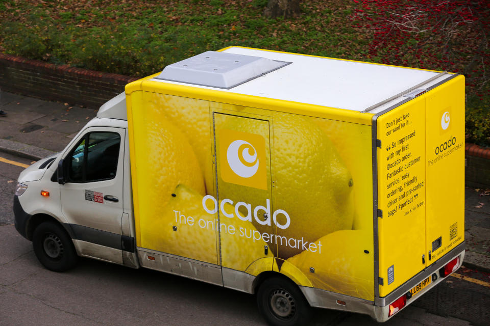 An Ocado delivery van in London. (Photo by Dinendra Haria / SOPA Images/Sipa USA)