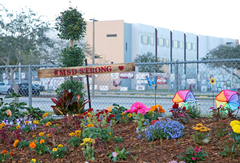 A scene from the one-year anniversary of the Marjory Stoneman Douglas High School shooting