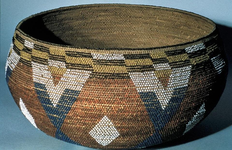 close up of a woven basket