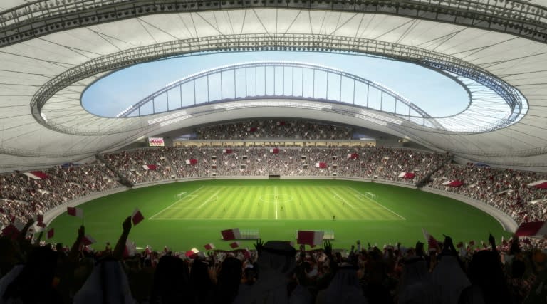 A computer generated image made available on November 24, 2014 by Qatar World Cup's Supreme Committee for Delivery and Legacy shows the Khalifa International Stadium in Doha after its renovation ahead of the 2022 World Cup