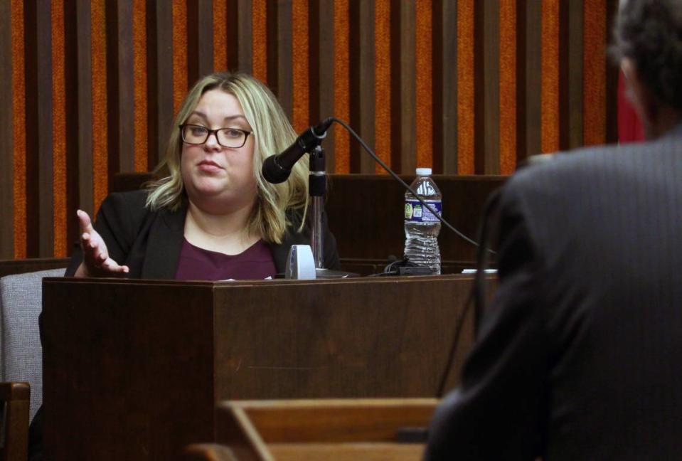 Forensic psychologist Christina Gliser testifies Thursday morning during the trial of Jayvon Rayshawn Hatchett in Columbus, Georgia. 03/23/2023