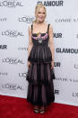 <p>The actress donned a layered Dior actress for the occasion. <em>[Photo: Getty]</em> </p>