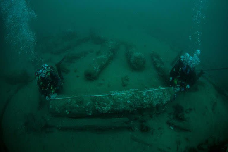 El cañón del HMS Gloucester.