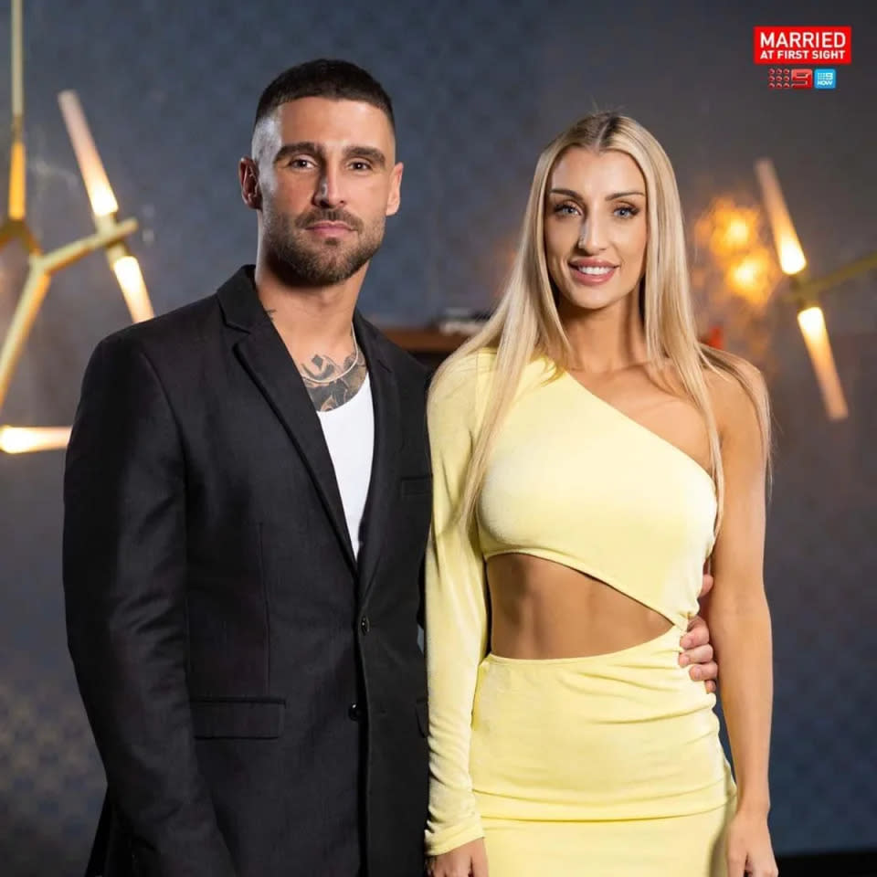 Brent Vitiello and Tamara Djordjevic pose on MAFS. 