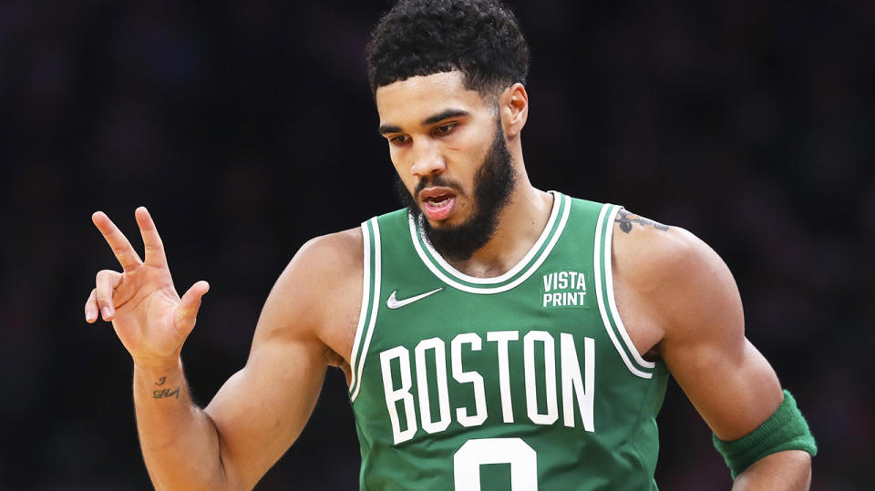 Jayson Tatum is looking to elevate the Celtics into the NBA playoffs.