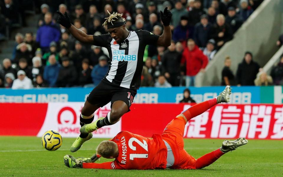 Allan Saint-Maximin is narrowly denied a goal by Bournemouth goalkeeper Aaron Ramsdale - Action Images via Reuters