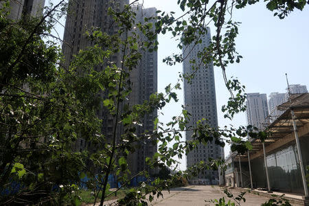High-rises developed by Goldin Properties stand partially empty in Tianjin's high-tech zone, China, May 25, 2018. REUTERS/Yawen Chen