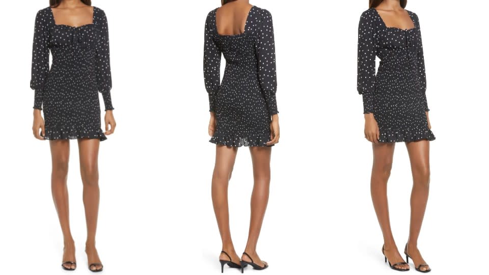 ROW A Polka Dot Smocked Long Sleeve Minidress - Nordstrom, $29 (originally $49)