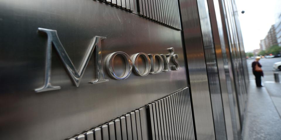Moody's logo on the side of a building