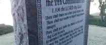 Some Satanist Jerk Destroyed The Oklahoma City Ten Commandments Monument