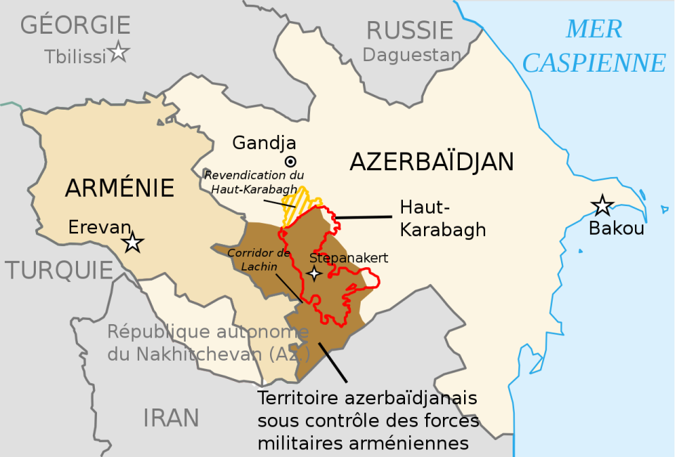 Carte de la région du Haut-Karabagh.