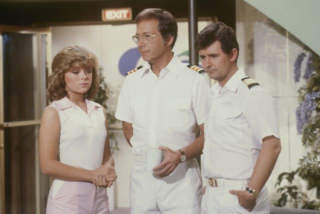 <p>ABC Photo Archives/Disney General Entertainment Content via Getty</p> 'The Love Boat' stars (from left) Jill Whelan, Bernie Kopell and Fred Grandy in 1983