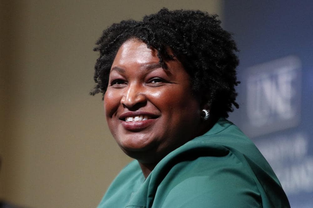 Stacey Abrams, a Georgia Democrat who has launched a multimillion-dollar effort to combat voter suppression, speaks at the University of New England in Portland, Maine on Jan. 22, 2020. (AP Photo/Robert F. Bukaty, File)