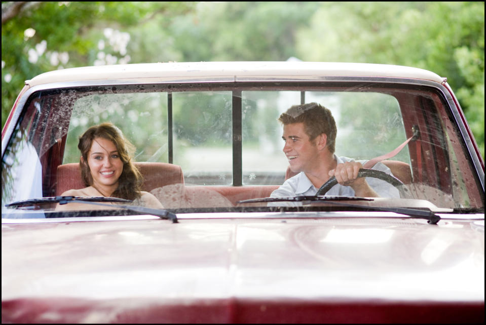 Liam driving Miley in a scene from "The Last Song"