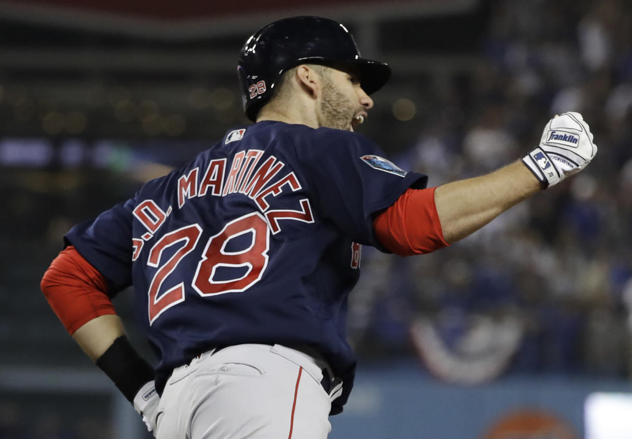 Boston Red Sox slugger J.D. Martinez became the first player to win two Silver Slugger awards in the same season. (AP)