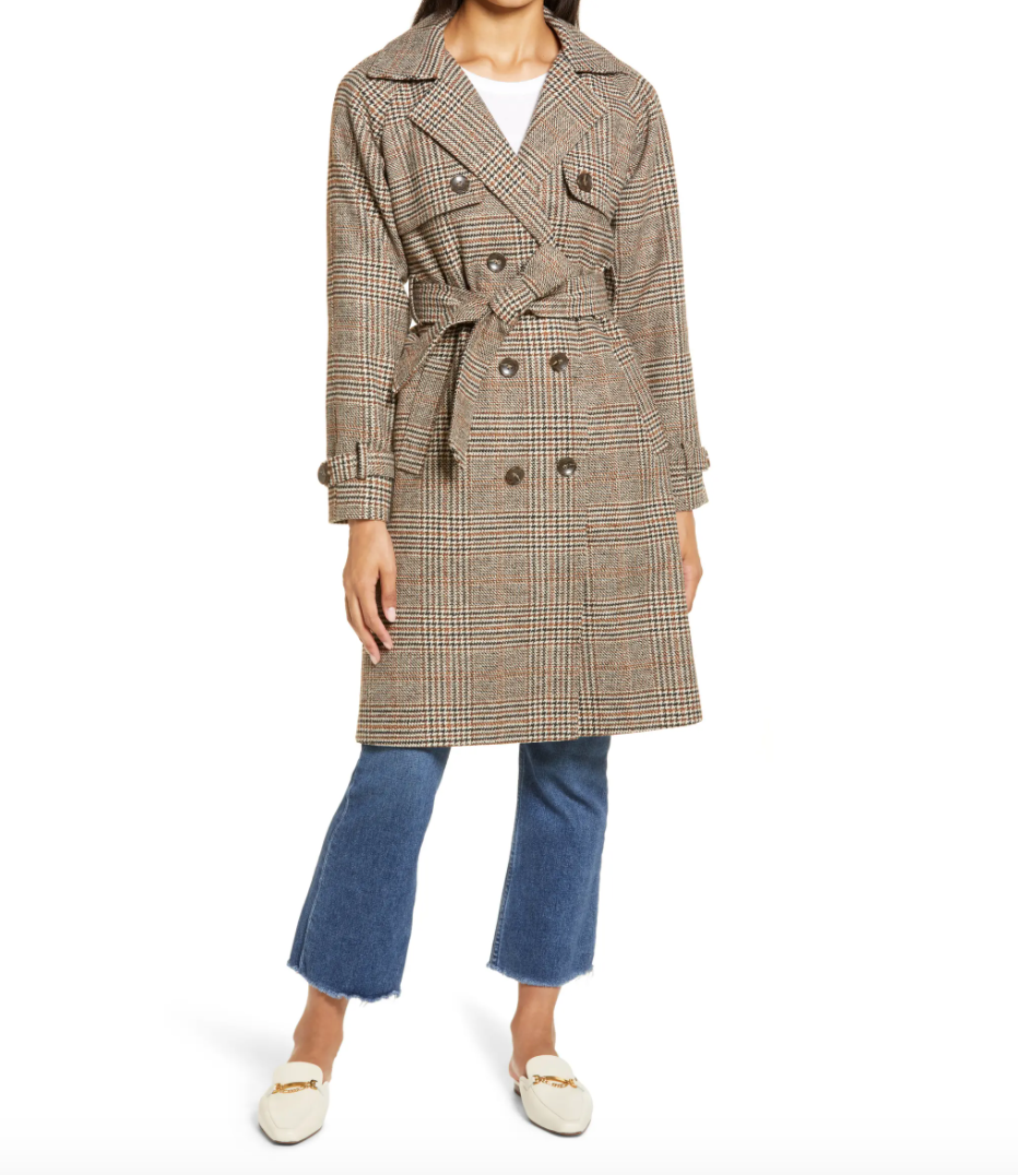 Halogen Plaid Trench Coat (Photo via Nordstrom)