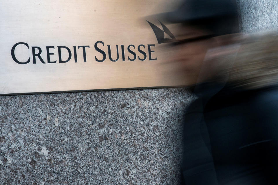 A man walks near Credit Suisse bank headquarters in New York City, U.S., March 15, 2023. REUTERS/Eduardo Munoz