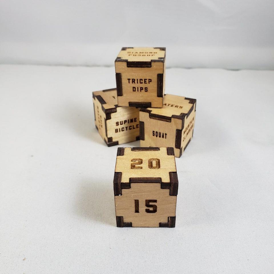 Full Body Wooden Workout Dice