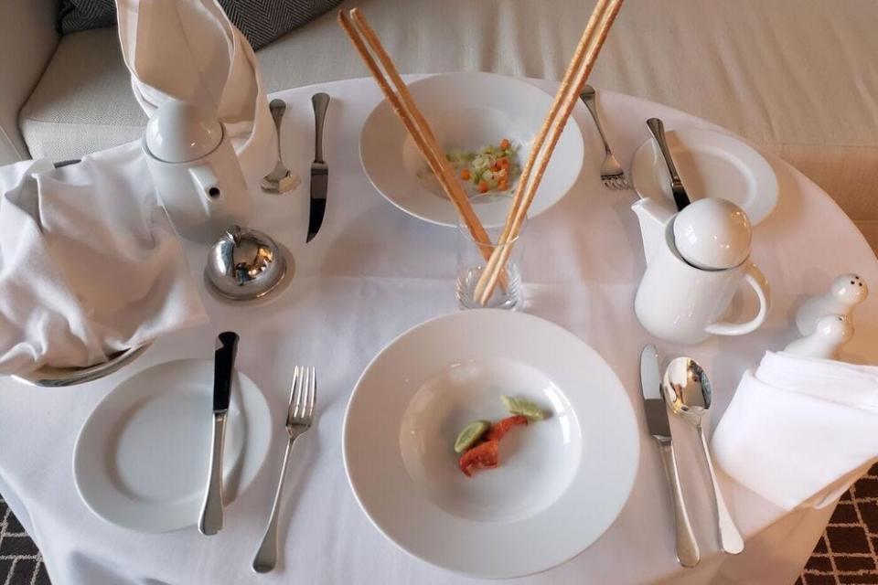 In-room dining is a luxurious experience on the Venture