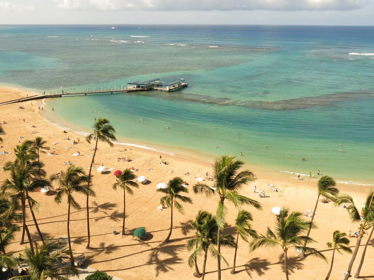 Duke Kahanamoku Beach in Oahu, Hawaii.