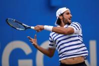 Tennis - Aegon Championships - Queen’s Club, London, Britain - June 23, 2017 Spain's Feliciano Lopez in action during his quarter final match against Czech Republic's Tomas Berdych Action Images via Reuters/Tony O'Brien