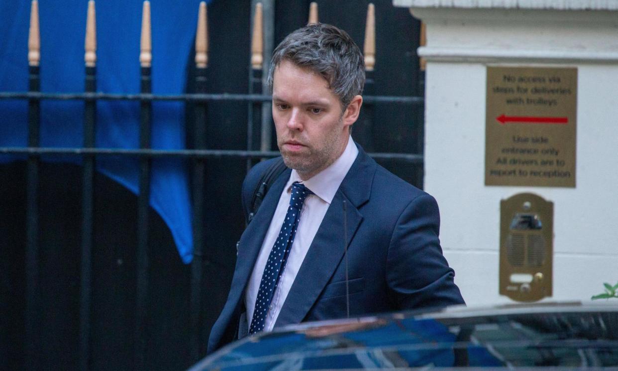 <span>Rishi Sunak's chief of staff, Liam Booth-Smith, outside Conservative headquarters in London.</span><span>Photograph: ZUMA Press, Inc./Alamy</span>