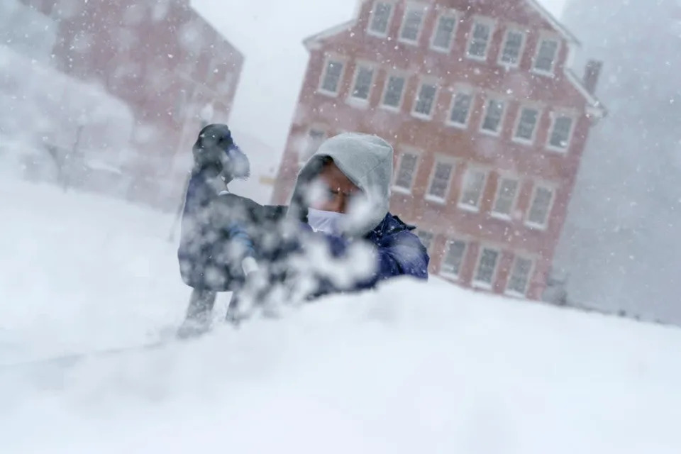 A powerful winter storm hits the Northeast and sets a series of new snowfall records