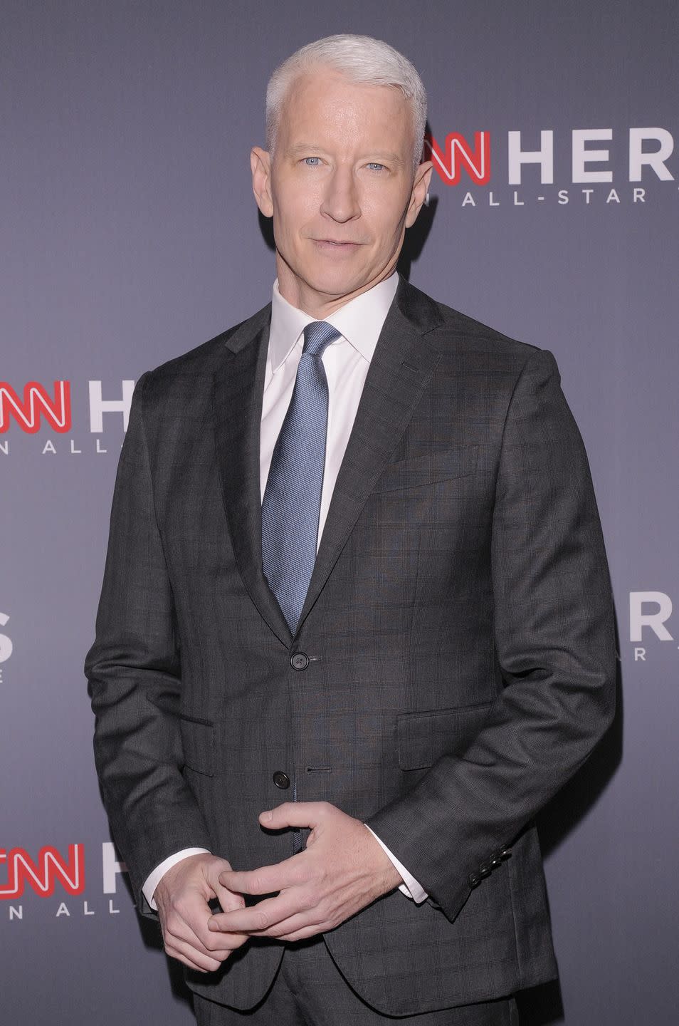 <p>Cooper says in his 30s he was salt and pepper and now at 52, he can't find the pepper anymore. Even though most know the TV personality for his silver style, he <a href="https://people.com/style/anderson-cooper-is-an-unwilling-silver-fox-i-wish-i-still-had-brown-hair/" rel="nofollow noopener" target="_blank" data-ylk="slk:says he misses his brown hair;elm:context_link;itc:0;sec:content-canvas" class="link ">says he misses his brown hair</a>.</p>