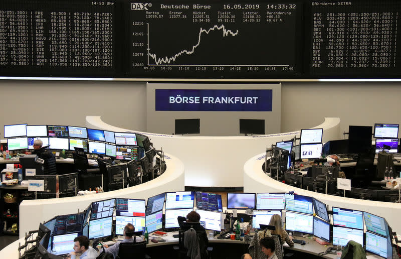 The German share price index DAX graph is pictured at the stock exchange in Frankfurt, Germany, May 16, 2019. REUTERS/Staff