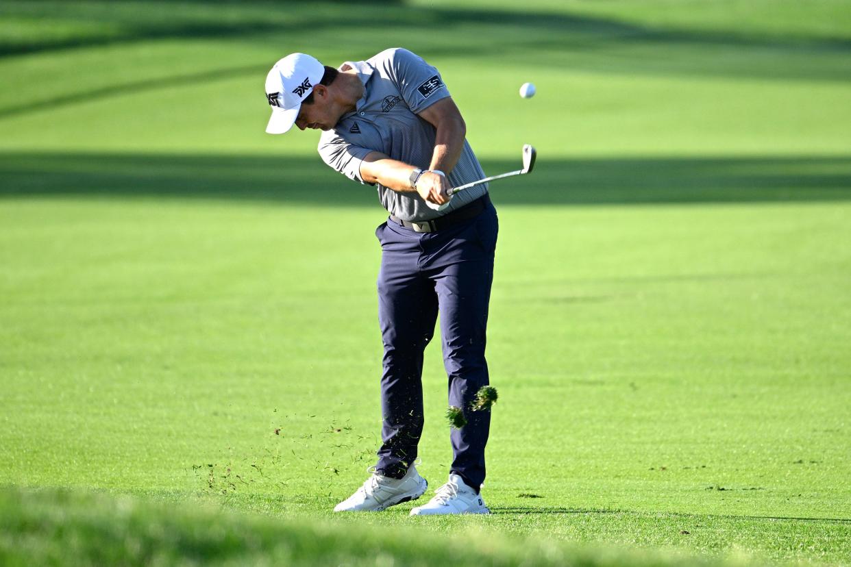 Justin Lower hits from the first fairway during the first round of the Arnold Palmer Invitational golf tournament, Thursday, March 7, 2024, in Orlando, Fla. (AP Photo/Phelan M. Ebenhack)