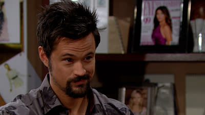  Thomas (Matthew Atkinson) has a shocked expression on The Bold and the Beautiful. 