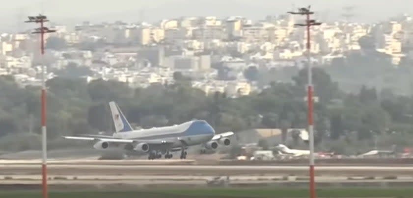 Air Force One touches down
