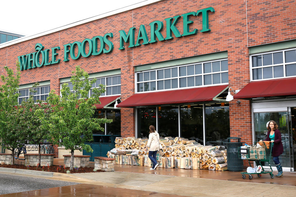 Customers leave the Whole Foods Market in Boulder, Colorado May 10, 2017.  