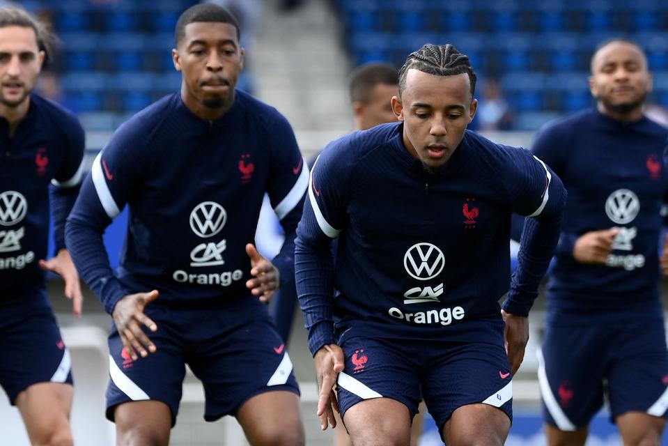 Presnel Kimpembe and Jules Kounde with the France national team. (AFP via Getty Images)