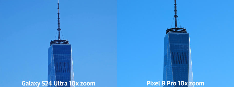 <p>A photo comparison between the Samsung Galaxy S24 Ultra and some competing devices.</p>
