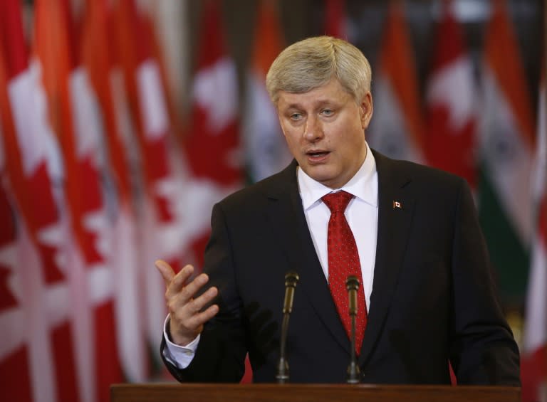 Conservative president John Walsh said in a statement that Canada's Prime Minister Stephen Harper (pictured) had instructed him to "reach out to the newly elected parliamentary caucus to appoint an interim leader"