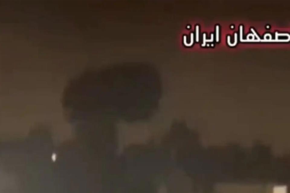 Smoke billows in the air as Israel strikes Iran on Friday (Mario Nawfal/Twitter)